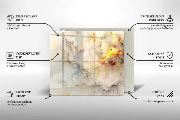 Sklenená doska na krájanie Textúra mramoru so zlatom