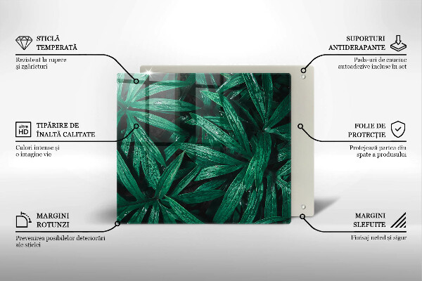 Sklenená doska na krájanie Listy rastlín