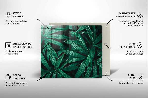 Sklenená doska na krájanie Listy rastlín