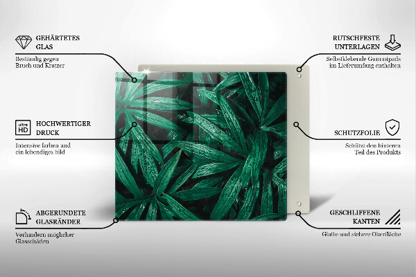 Sklenená doska na krájanie Listy rastlín