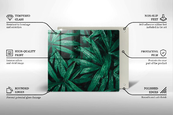 Sklenená doska na krájanie Listy rastlín