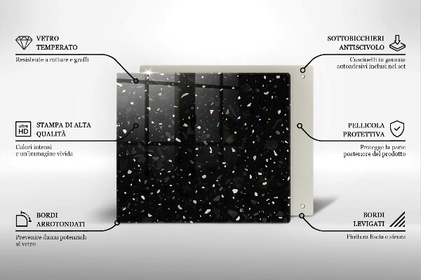 Sklenená doska na krájanie Tmavá kamenina