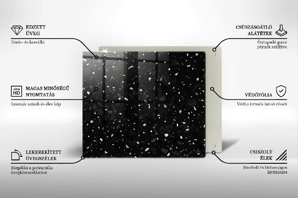 Sklenená doska na krájanie Tmavá kamenina