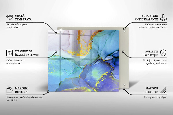 Sklenená doska na krájanie Prasknutý zlatý kameň