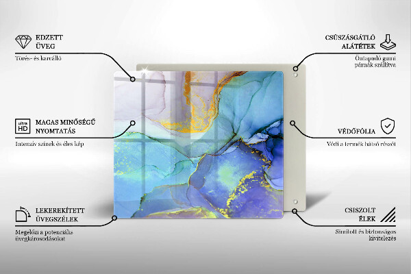 Sklenená doska na krájanie Prasknutý zlatý kameň