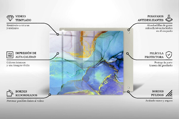Sklenená doska na krájanie Prasknutý zlatý kameň