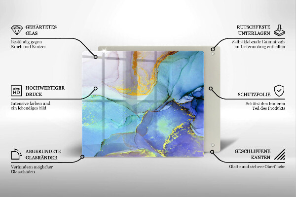 Sklenená doska na krájanie Prasknutý zlatý kameň