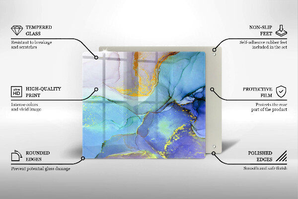 Sklenená doska na krájanie Prasknutý zlatý kameň