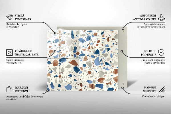 Sklenená doska na krájanie Dekoratívna kamenina