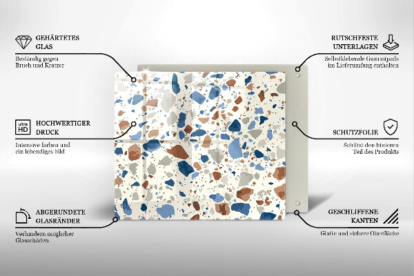 Sklenená doska na krájanie Dekoratívna kamenina