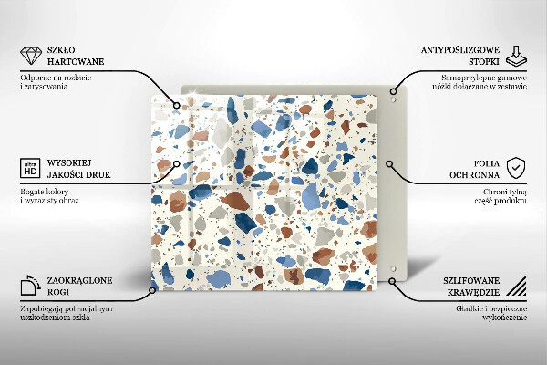 Sklenená doska na krájanie Dekoratívna kamenina