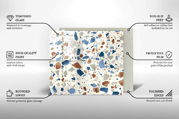 Sklenená doska na krájanie Dekoratívna kamenina