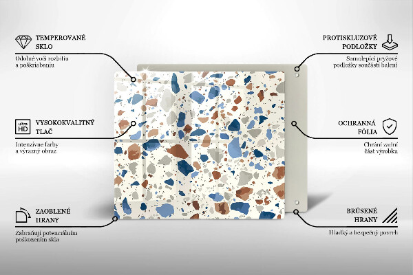 Sklenená doska na krájanie Dekoratívna kamenina