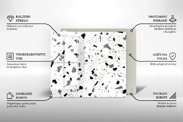 Sklenená doska na krájanie Dekoratívna kamenina