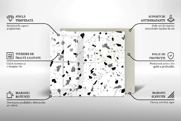 Sklenená doska na krájanie Dekoratívna kamenina