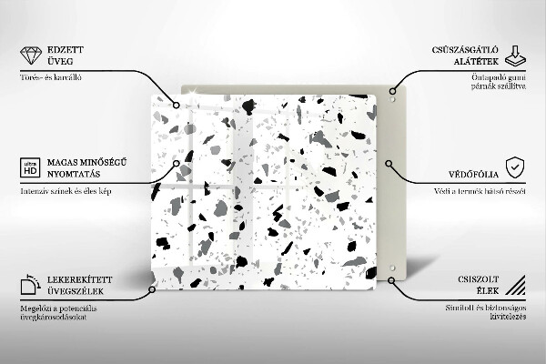 Sklenená doska na krájanie Dekoratívna kamenina