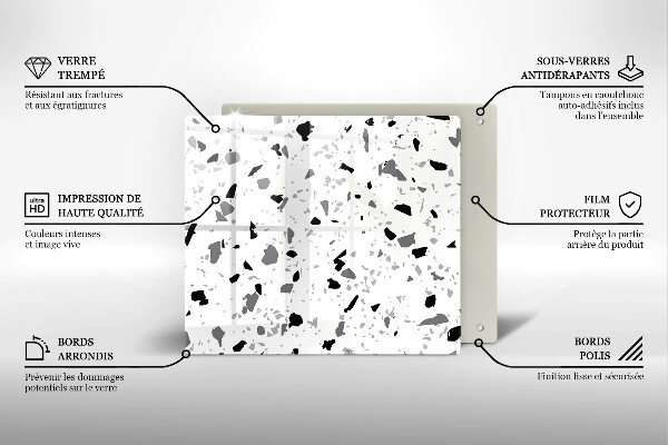 Sklenená doska na krájanie Dekoratívna kamenina