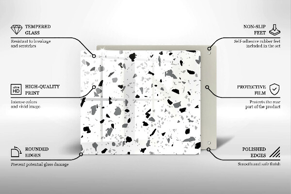 Sklenená doska na krájanie Dekoratívna kamenina