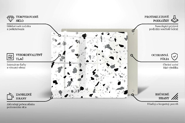 Sklenená doska na krájanie Dekoratívna kamenina