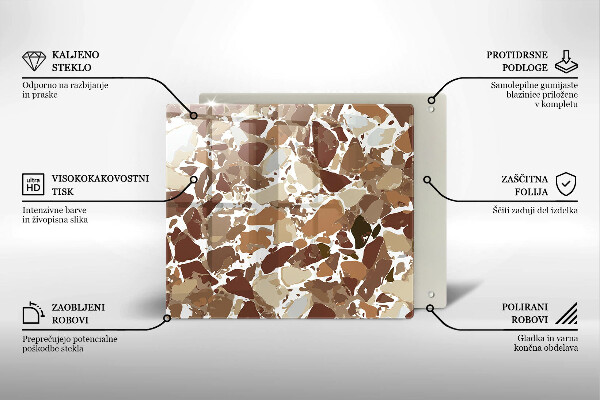 Sklenená doska na krájanie Kamenné ozdobné škvrny