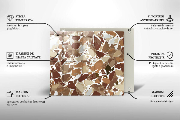 Sklenená doska na krájanie Kamenné ozdobné škvrny