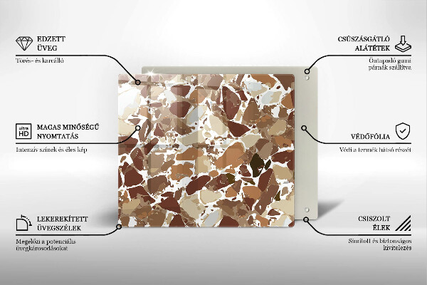 Sklenená doska na krájanie Kamenné ozdobné škvrny