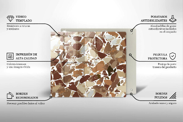 Sklenená doska na krájanie Kamenné ozdobné škvrny