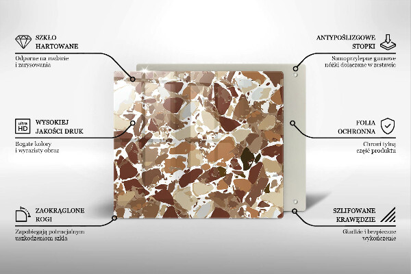 Sklenená doska na krájanie Kamenné ozdobné škvrny