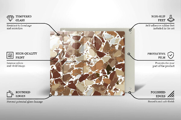 Sklenená doska na krájanie Kamenné ozdobné škvrny