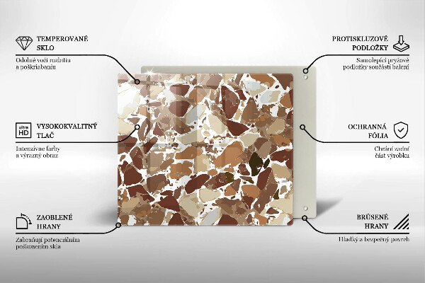 Sklenená doska na krájanie Kamenné ozdobné škvrny