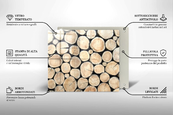 Sklenená doska na krájanie Drevené kmene stromov