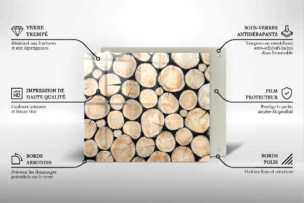 Sklenená doska na krájanie Drevené kmene stromov