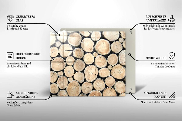 Sklenená doska na krájanie Drevené kmene stromov