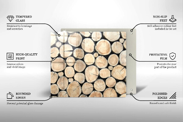 Sklenená doska na krájanie Drevené kmene stromov