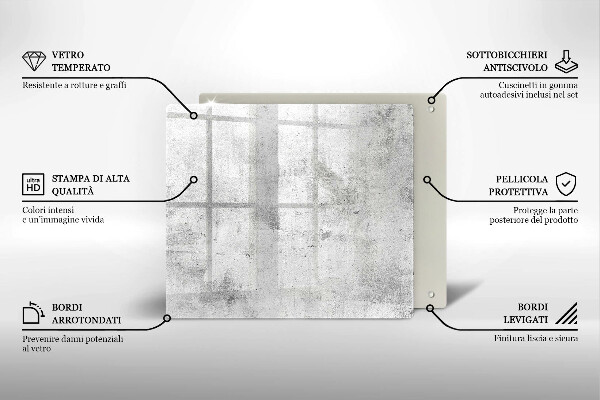 Sklenená doska na krájanie Betónová textúra