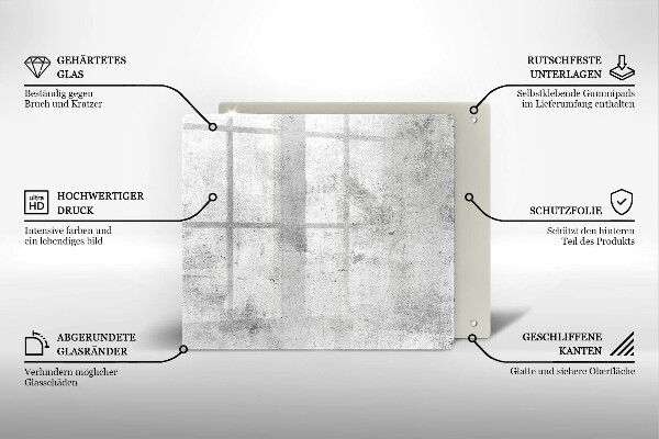 Sklenená doska na krájanie Betónová textúra