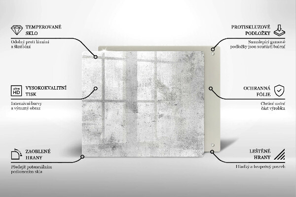 Sklenená doska na krájanie Betónová textúra