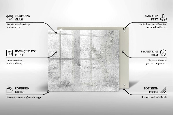 Sklenená doska na krájanie Betónová textúra