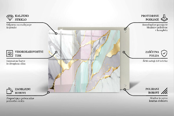 Sklenená doska na krájanie Pastelový mramor