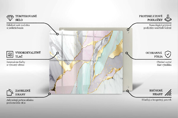 Sklenená doska na krájanie Pastelový mramor