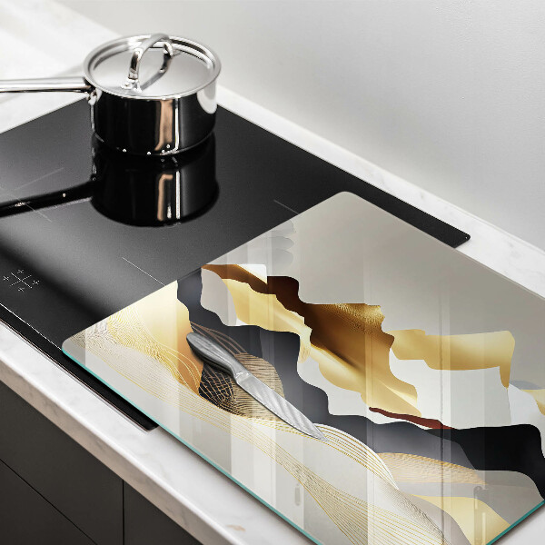 Sklenená doska na krájanie Abstraktné zlaté hory