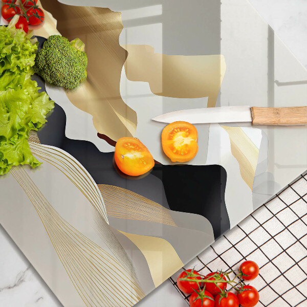 Sklenená doska na krájanie Abstraktné zlaté hory