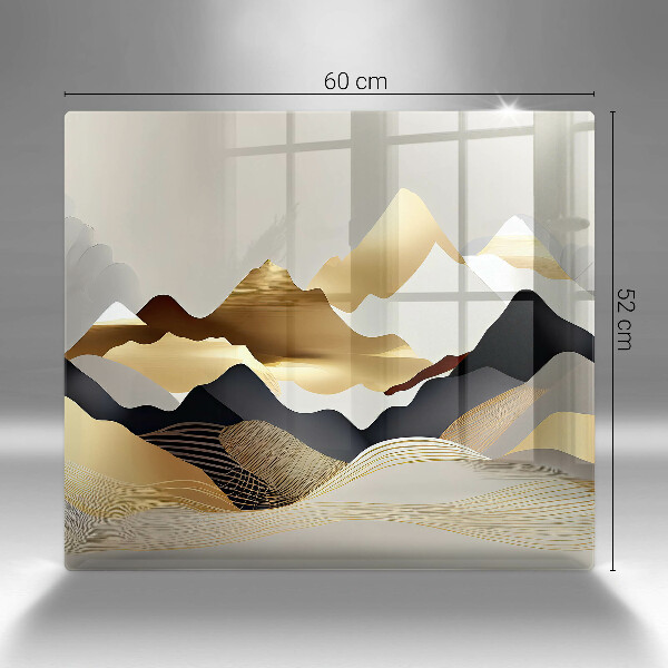 Sklenená doska na krájanie Abstraktné zlaté hory