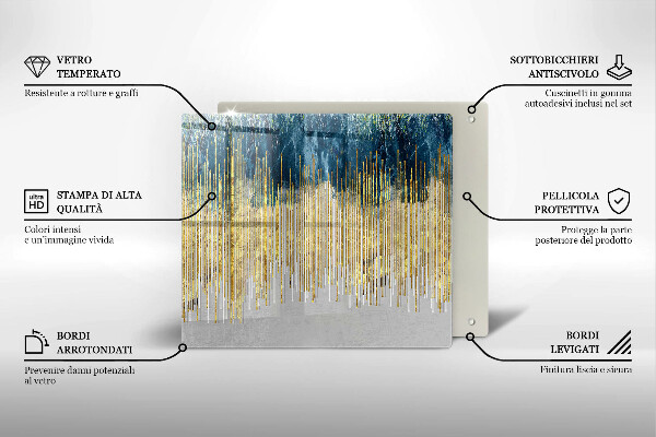 Sklenená doska na krájanie Dizajnérska abstrakcia