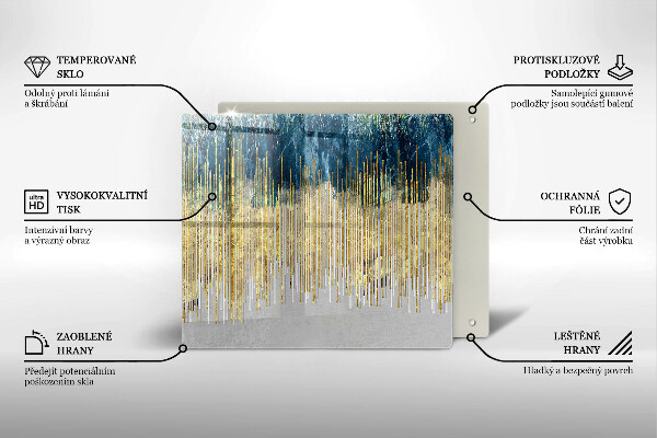 Sklenená doska na krájanie Dizajnérska abstrakcia