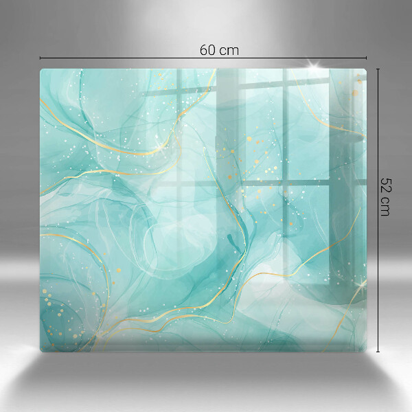 Sklenená doska na krájanie Modrá a zlatá abstrakcia