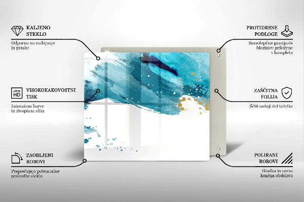 Sklenená doska na krájanie Modré škvrny