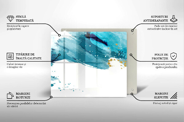 Sklenená doska na krájanie Modré škvrny