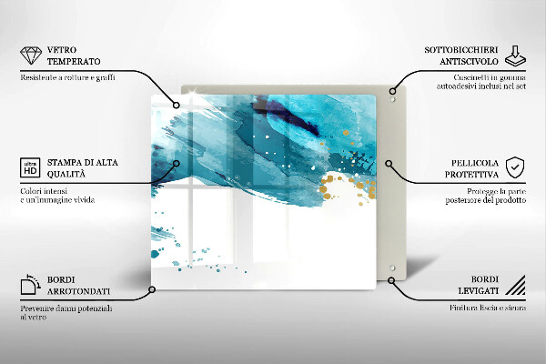 Sklenená doska na krájanie Modré škvrny
