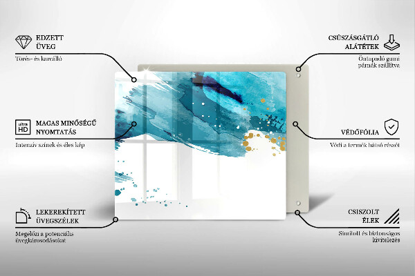 Sklenená doska na krájanie Modré škvrny